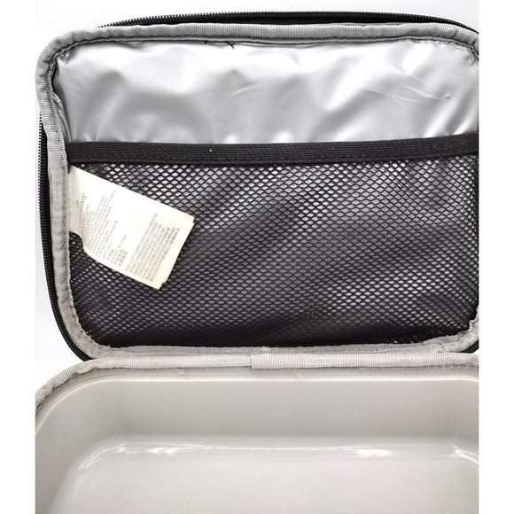 Nike Hard Plastic Liner Insulated Lunchbox w/ Handle Zippers 10 Inch Holds Food - Picture 11 of 13